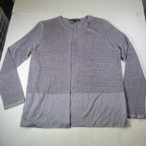 Linda Allard Ellen Tracy Womens Gray 100% Silk Cardigan Sweater Size X